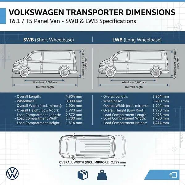 VW Transporter Dimensions